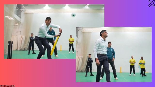 UK Prime Minister Rishi Sunak enjoys batting session with England ...