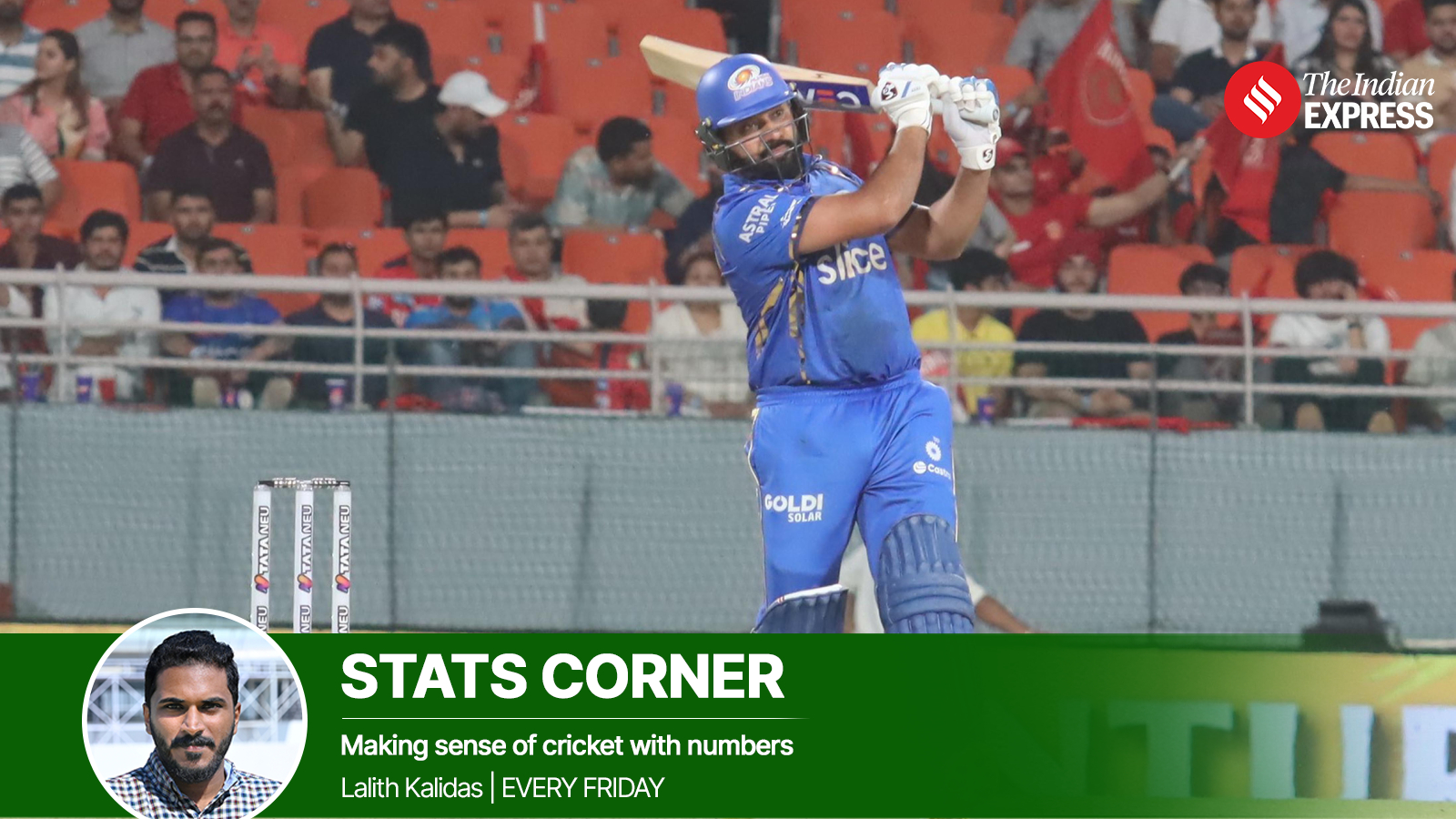 Why does Rohit Sharma, the Powerplay blaster, slow down considerably in middle overs?