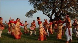 Bihu 2024: People from Assam celebrating Bihu.
