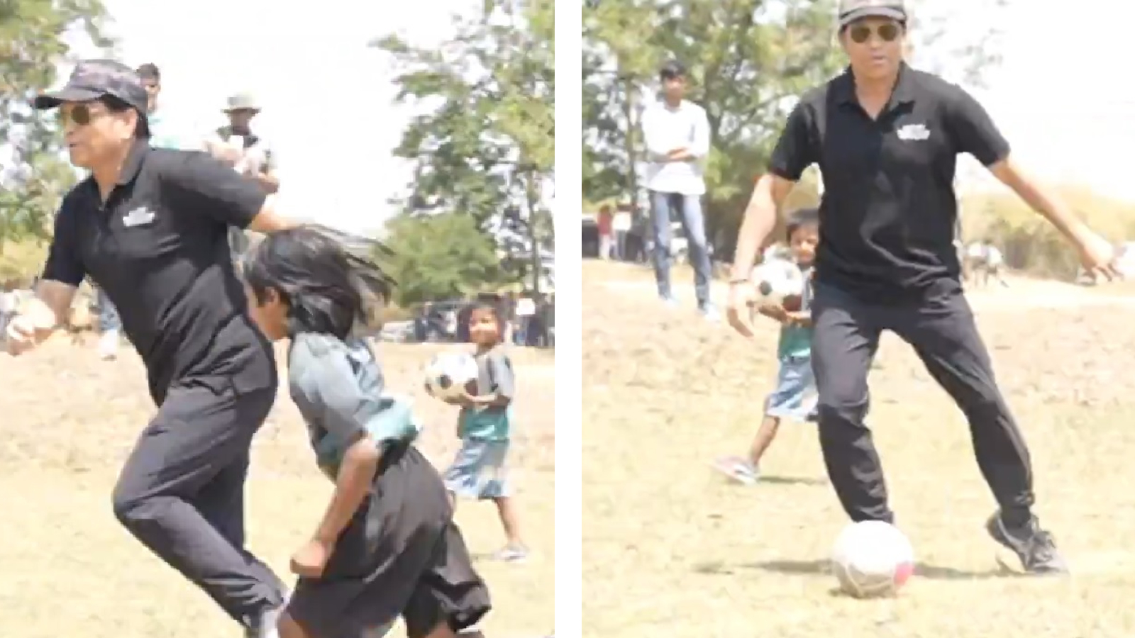 WATCH: Sachin Tendulkar brings in birthday week by playing game of football with girls