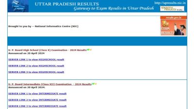 UP Board 10th Result 2024: Websites to check matric and inter result