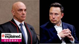 Brazilian Supreme Court judge Alexandre de Moraes and X owner Elon Musk.