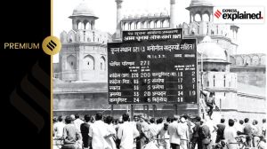 People watching election results in Old Delhi in 1971.