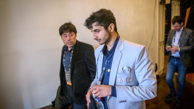 Candidates chess 2024: Vidit Gujrathi defeated Hikaru Nakamura in Round 9. (FIDE/Michal Walusza)