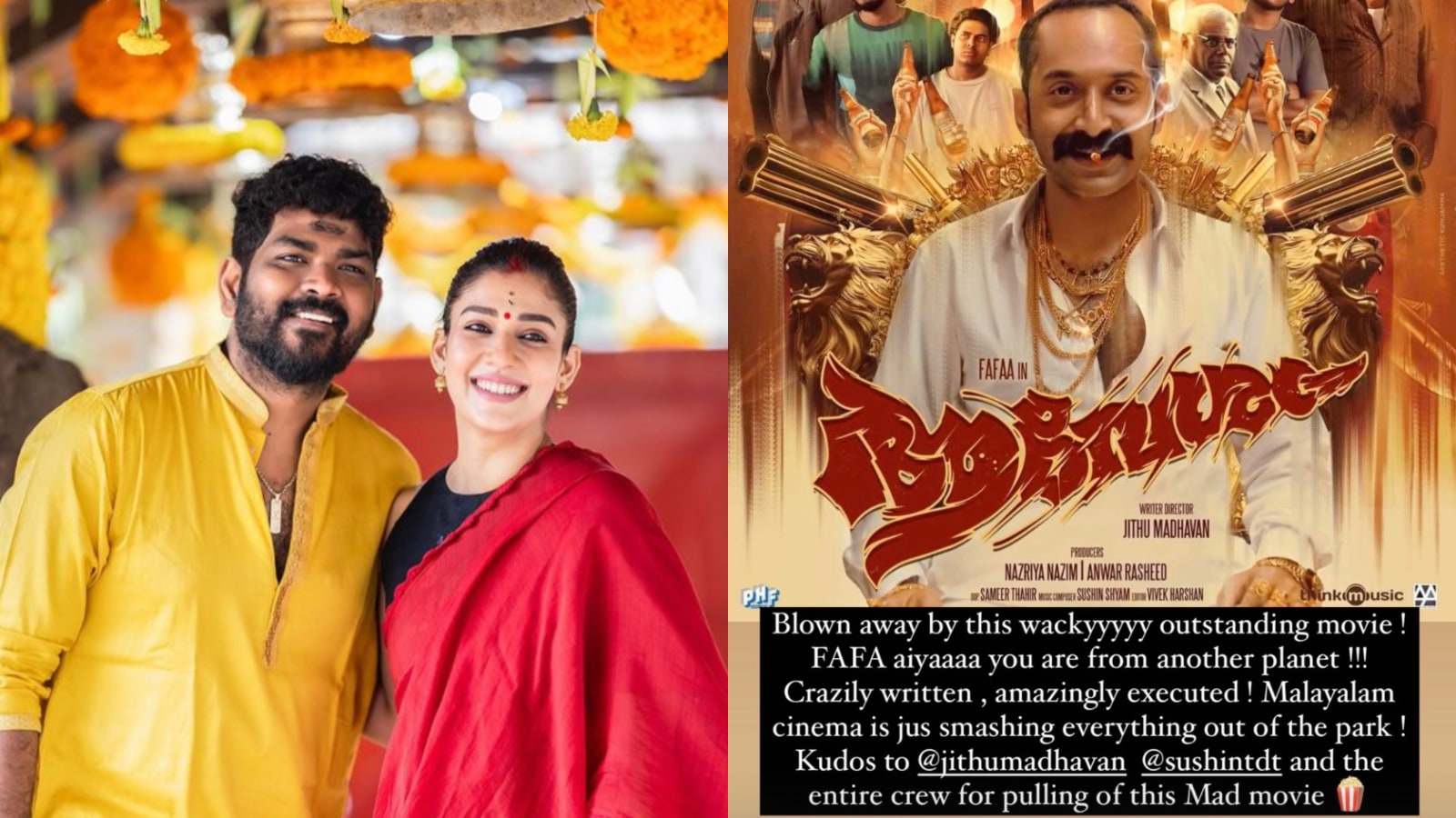 Vignesh Shivan and Nayanthara heap praise on Aavesham, Premalu: ‘Fahadh ...