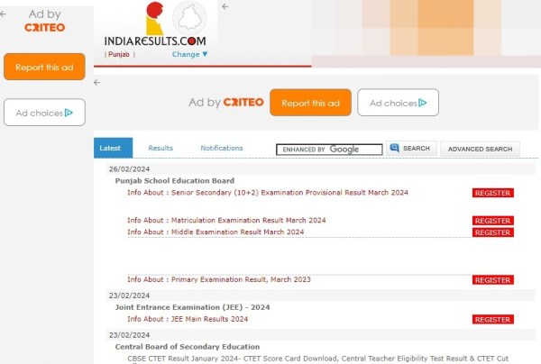 PSEB class 5th result declared