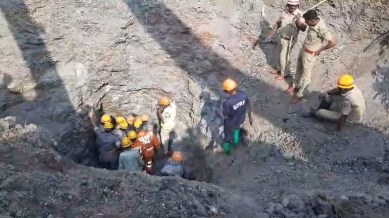 2 year old boy falls in borewall