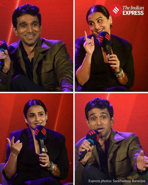 Vidya Balan and Pratik Gandhi at Expresso. 
