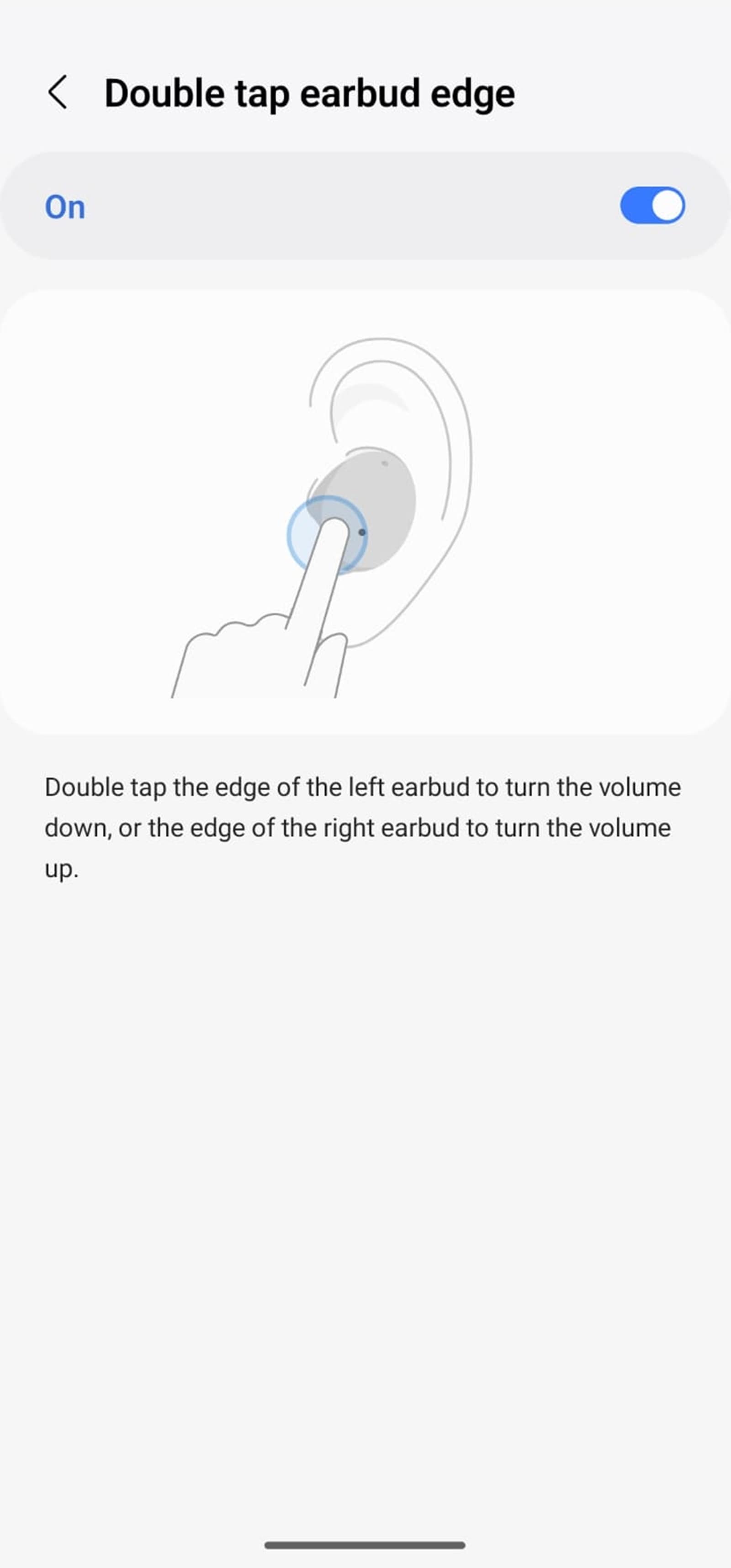 Double tap earbud edge