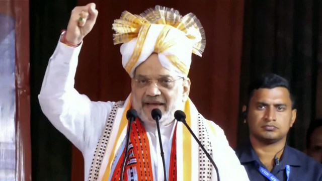 Union Home Minister Amit Shah at an Imphal rally