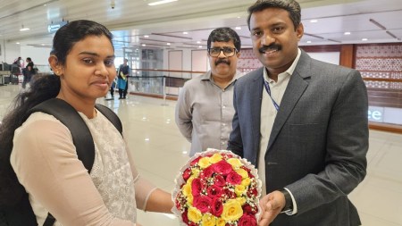 Ann Tessa Joseph returned to her native Kerala on Thursday. (X/@MEAIndia)