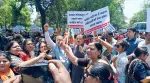 Delhi News Live Updates: bjp protest outside Congress office