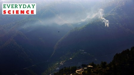 Forest fire in Chamba, Uttarakhand, in 2018.