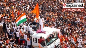 Maratha activist Manoj Jarange-Patil at a rally.