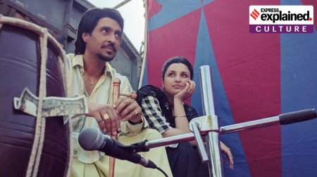 Still from the Netflix biopic 'Amar Singh Chamkila', featuring Diljit Dosanjh and Parineeti Chopra.