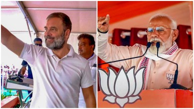 Congress leader Rahul Gandhi and Prime Minister Narendra Modi during campaigning for Lok Sabha elections.  (PTI photo)