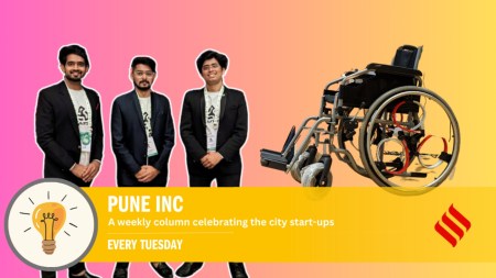 Mitesh Rasal, Shubham Sutar and Suraj Ettam founded the startup RUT3. (Express Photo)