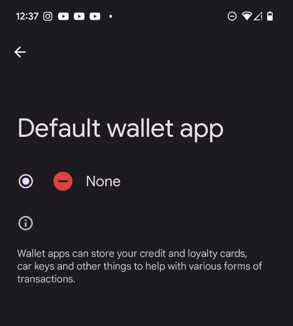 default wallet app