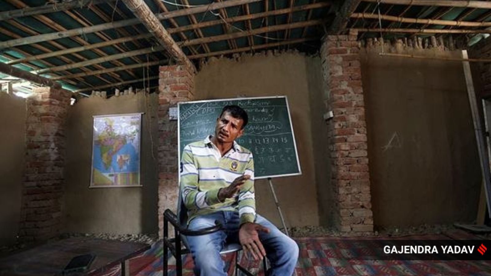 Moolchand earns around Rs 10,000 per month by tutoring children in the camp.