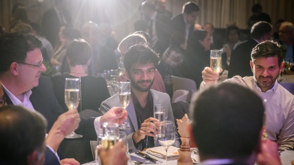Gukesh at a FIDE ceremony after his win at the Candidates chess tournament