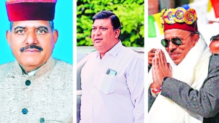 From left: Captain Ranjeet Singh, Rakesh Kalia, and Dr Ramlal Markanda have decided to contest from Gagret, Lahaul and Spiti and Sujanpur Assembly seats, respectively