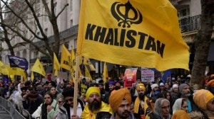 Protestors of the Khalistan movement demonstrate outside of the Indian High Commission in London. (AP/PTI/File)