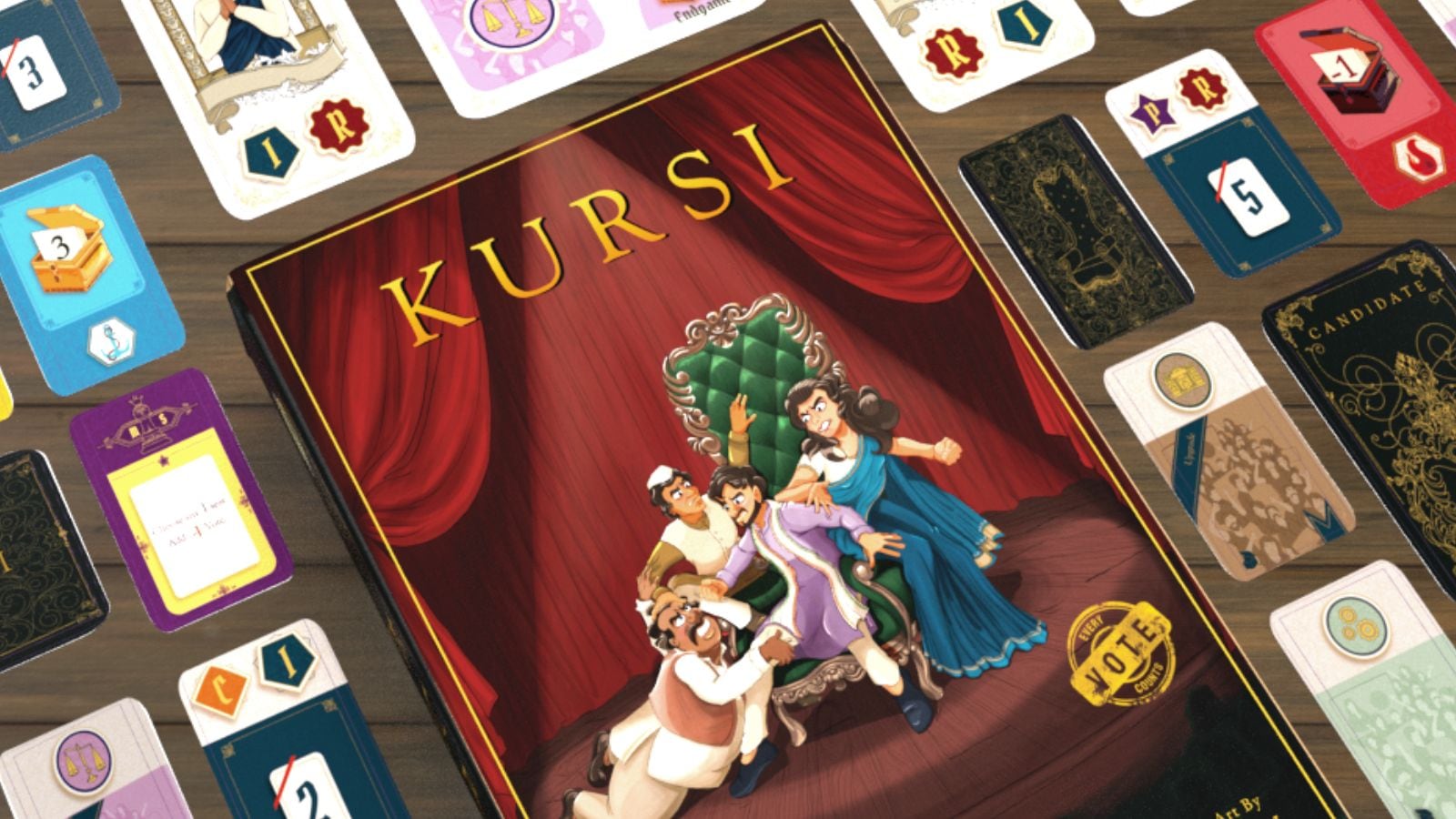 box of kursi political strategy card game