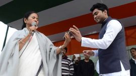 Chief Minister Mamata Banerjee and her nephew Abhishek Banerjee.