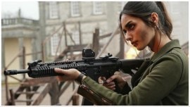 Manushi Chhillar in a still from Bade Miyan Chote Miyan