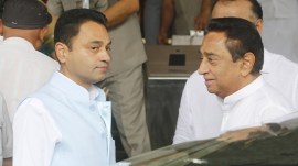 Kamal Nath (right) and his son Nakul Nath.