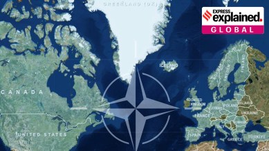 NATO is a Western security alliance founded on April 4, 1949, with 12 founding members. Here, its members are highlighted on the map in light green.