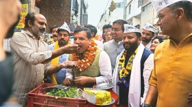 Sanjay Singh, AAP leader Sanjay Singh, East Delhi padyatra, Lok Sabha Elections 2024, delhi news, India news, Indian express, Indian express India news, Indian express India