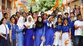 up board results, Sitapur school, UP Board exam toper, class xii results, UP board of allahabad, UP board meritorous students, indian express news