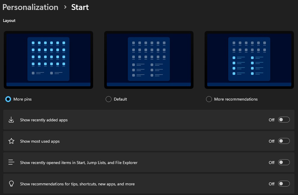 start personalisation