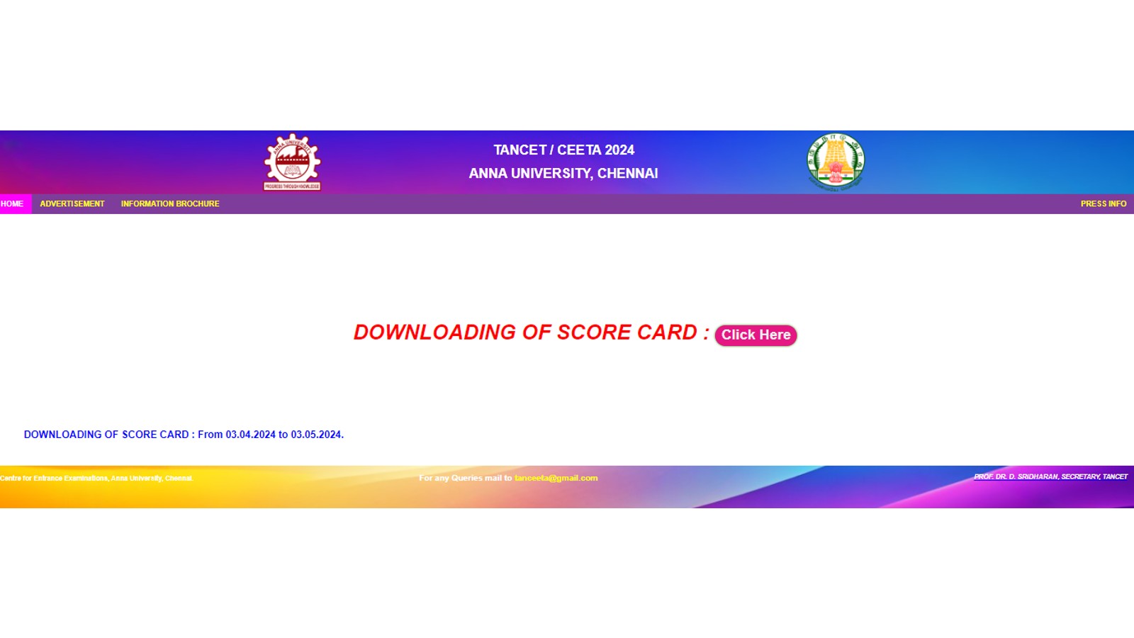 TANCET 2024 Scorecard Download Link At Tancet.annauniv.edu | Education ...