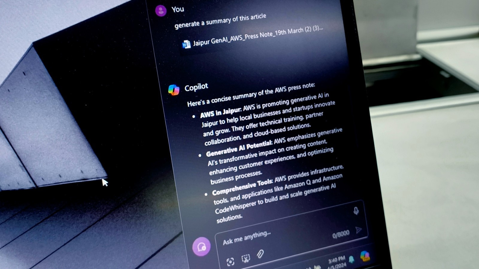 windows 11 copilot doc summary
