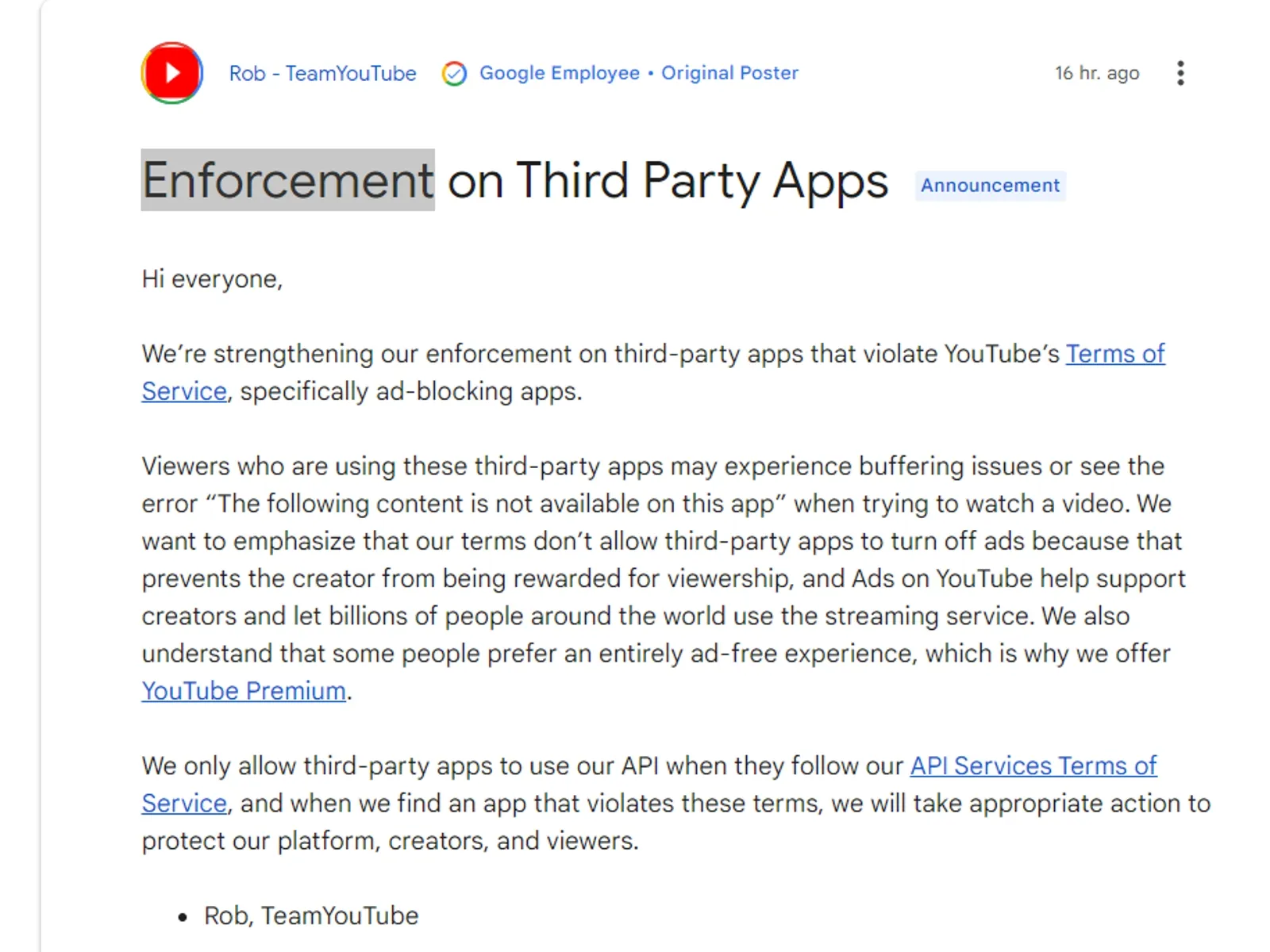YouTube initiates ‘enforcement’ on third-party apps that disable off ...