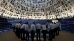 Visitors tour an exhibition, ahead of Israel's national Holocaust memorial day at Yad Vashem, the World Holocaust Remembrance Center, in Jerusalem. (Reuters Photo)