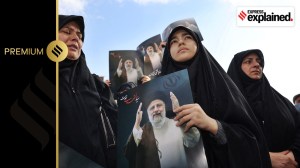People gather to mourn for the death of the late Iran's President Ebrahim Raisi, in Tehran, Iran May 20, 2024.