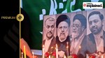 Candles lit for offering condolences over the deaths of Iran's President Ebrahim Raisi (second from left) and others, outside the Iranian embassy, in Baghdad, Iraq May 20, 2024.