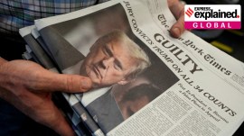 New York Times newspapers are being printed, following the announcement of the verdict on former U.S. President Donald Trump's criminal trial in New York City