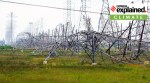 Down power lines are shown in the aftermath of a severe thunderstorm Friday, May 17, 2024, in Cypress, Texas, near Houston.