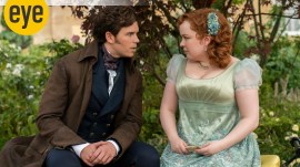 Luke Newton as Colin Bridgerton, Nicola Coughlan as Penelope Featherington in Bridgerton