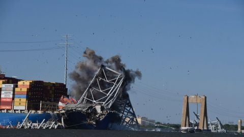 Watch | Collapsed Baltimore bridge blown up in controlled demolition