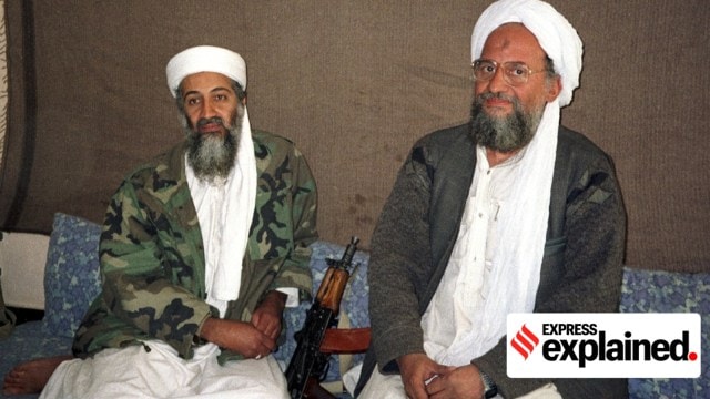 Osama bin Laden (L) sits with Ayman al-Zawahiri, his second-in-command, during an interview with Pakistani journalist Hamid Mir (not pictured). (Wikimedia Commons)