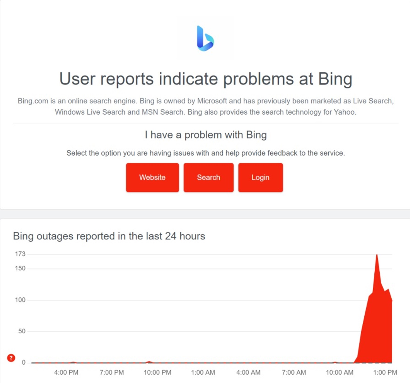 Bing Downdetector