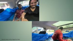 Kerala YouTuber Sanju Techy makes makeshift swimming pool in car