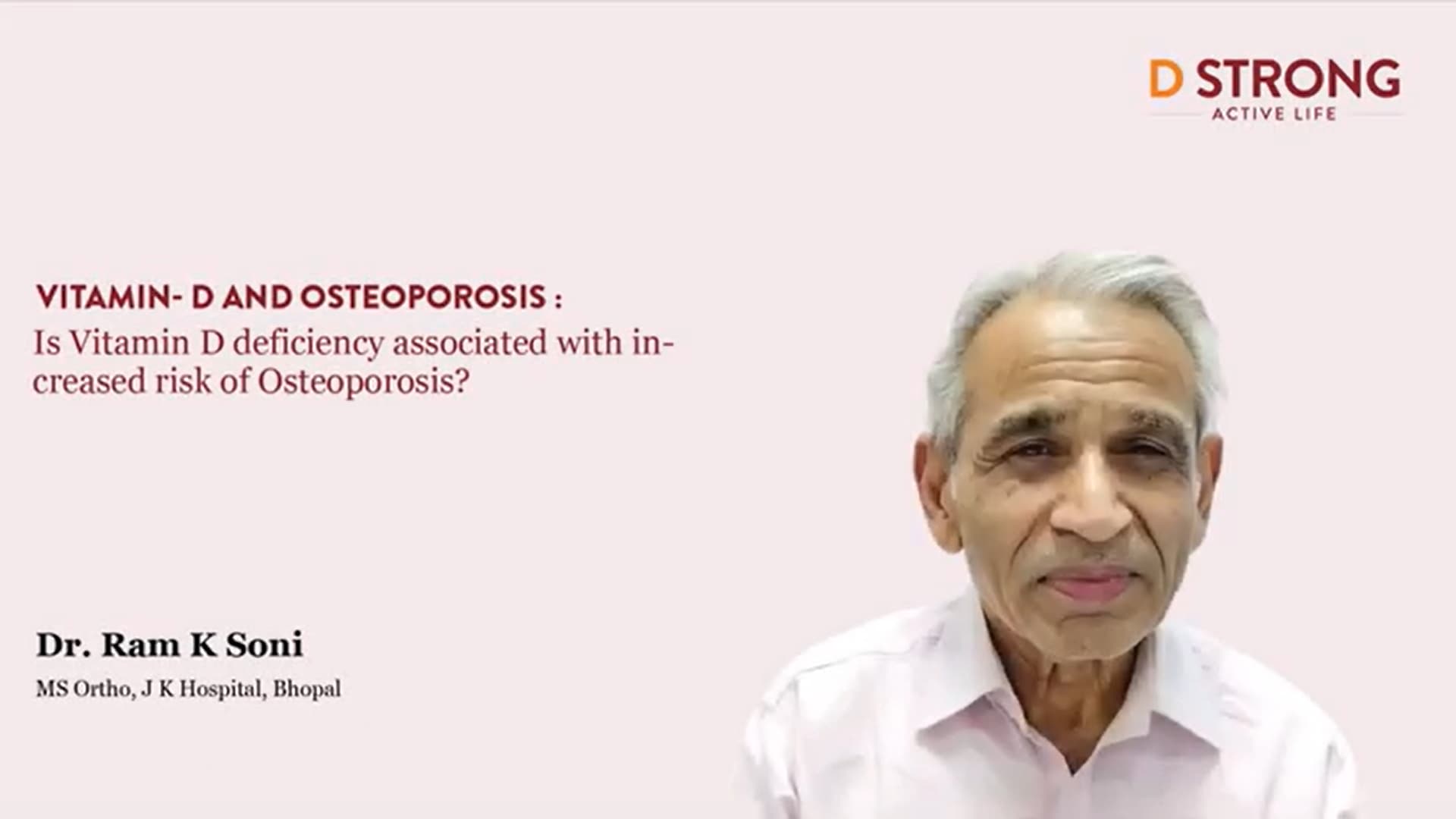 Dr ram k soni addresses the lack of awareness surrounding vitamin d