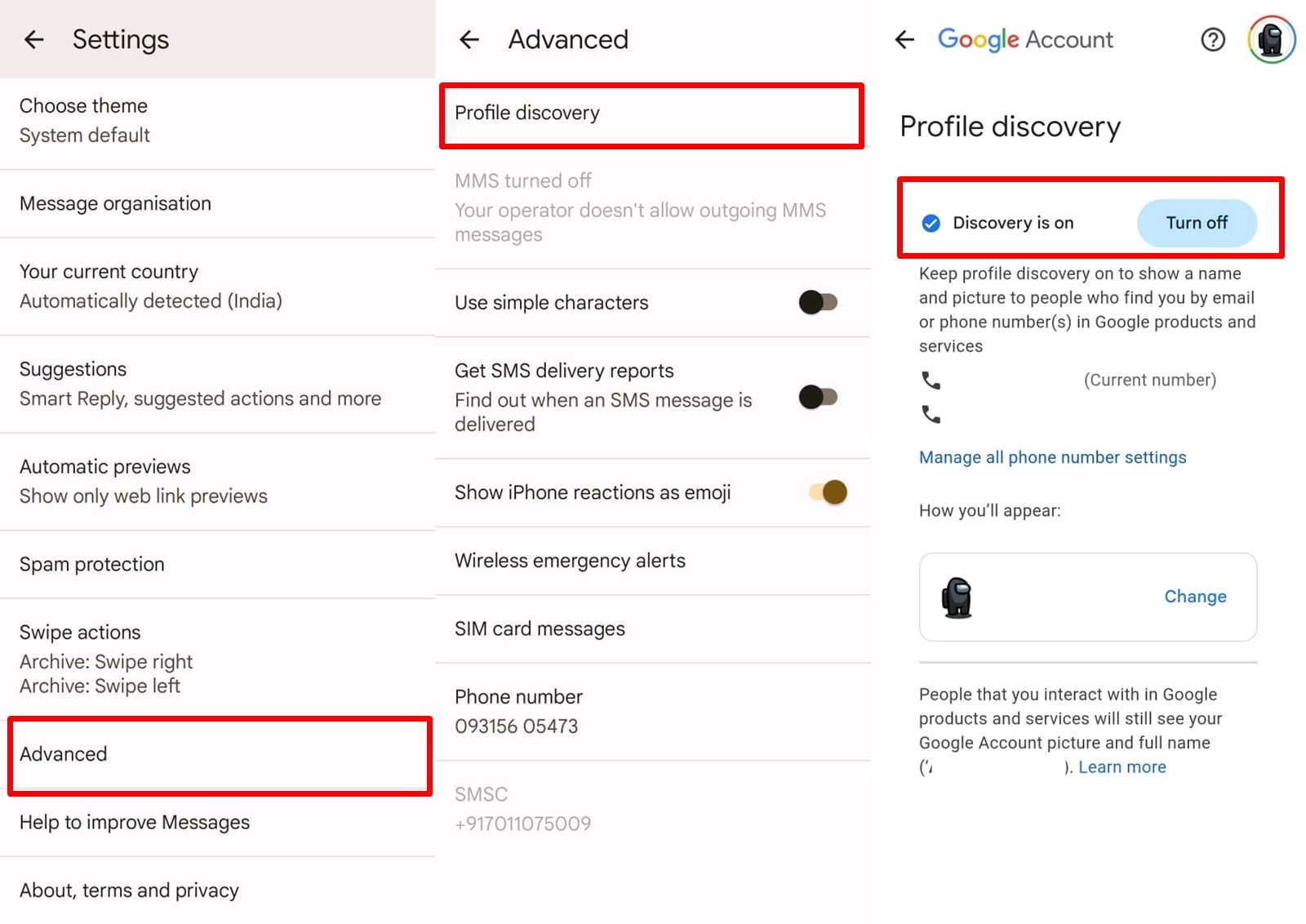 Google Messages Enable Profile Discovery
