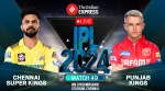 IPL 2024 Live Score: Get Chennai Super Kings (CSK) vs Punjab Kings (PBKS) Live Score Updates from MA Chidambaram Stadium Chennai